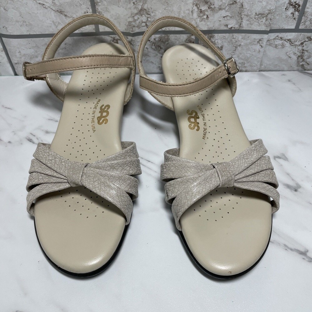 SAS Tripad Comfort Tan Cream Leather Slingback Sandals Women's Size 8 N